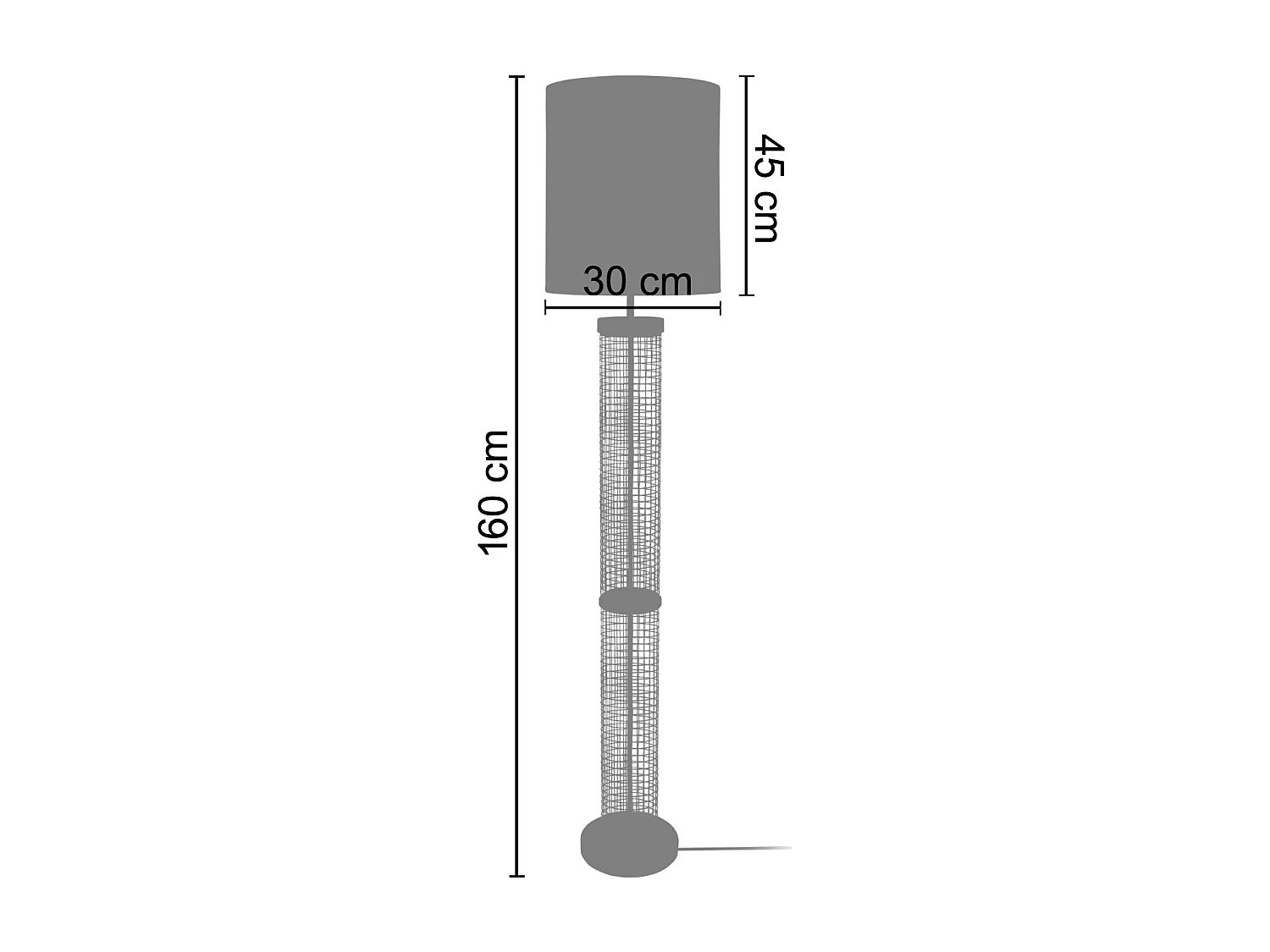 Lampadaire colonne bois  naturel,blanc 160 cm.