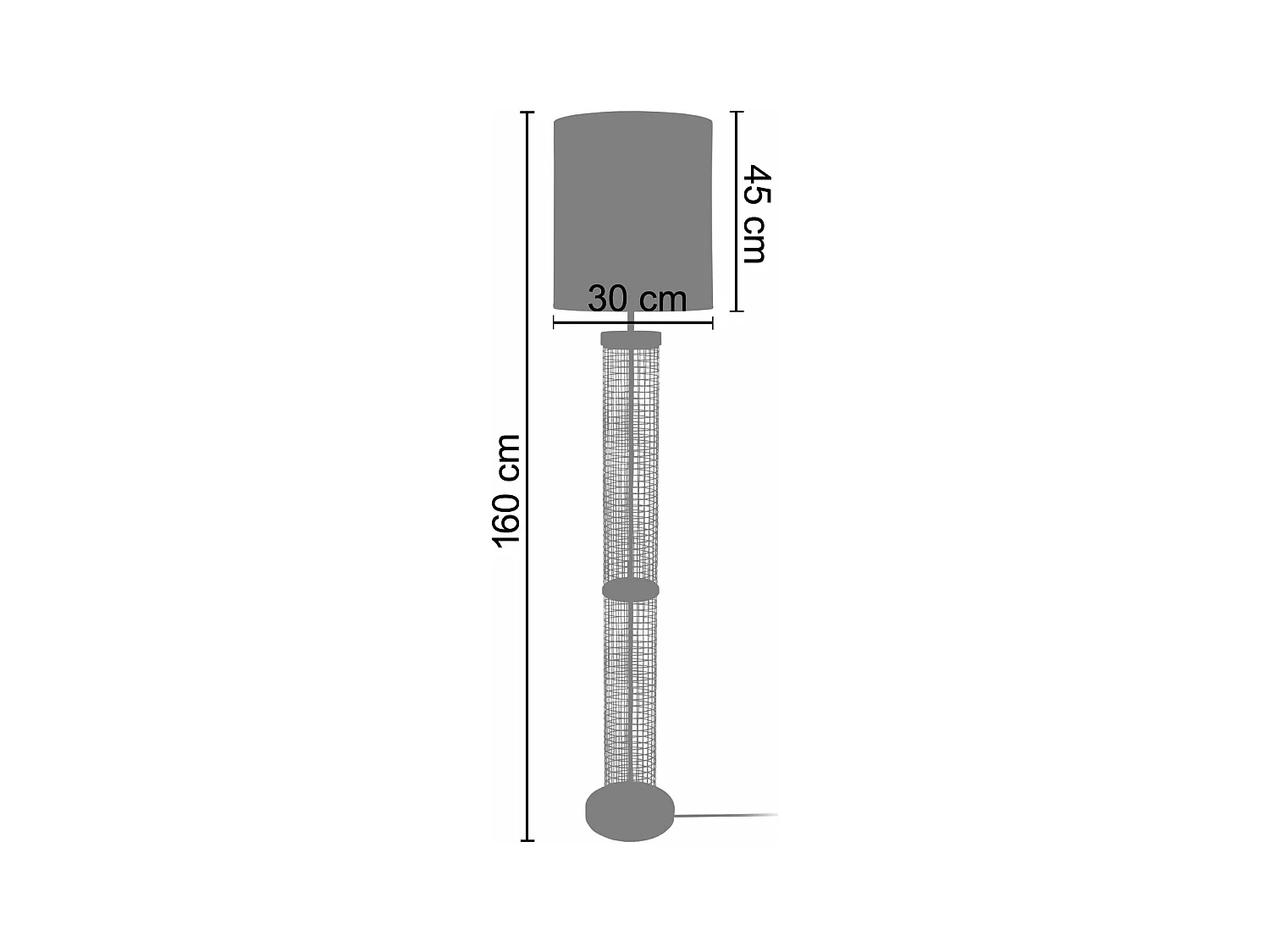 Lampadaire colonne bois  naturel,jaune 160 cm.