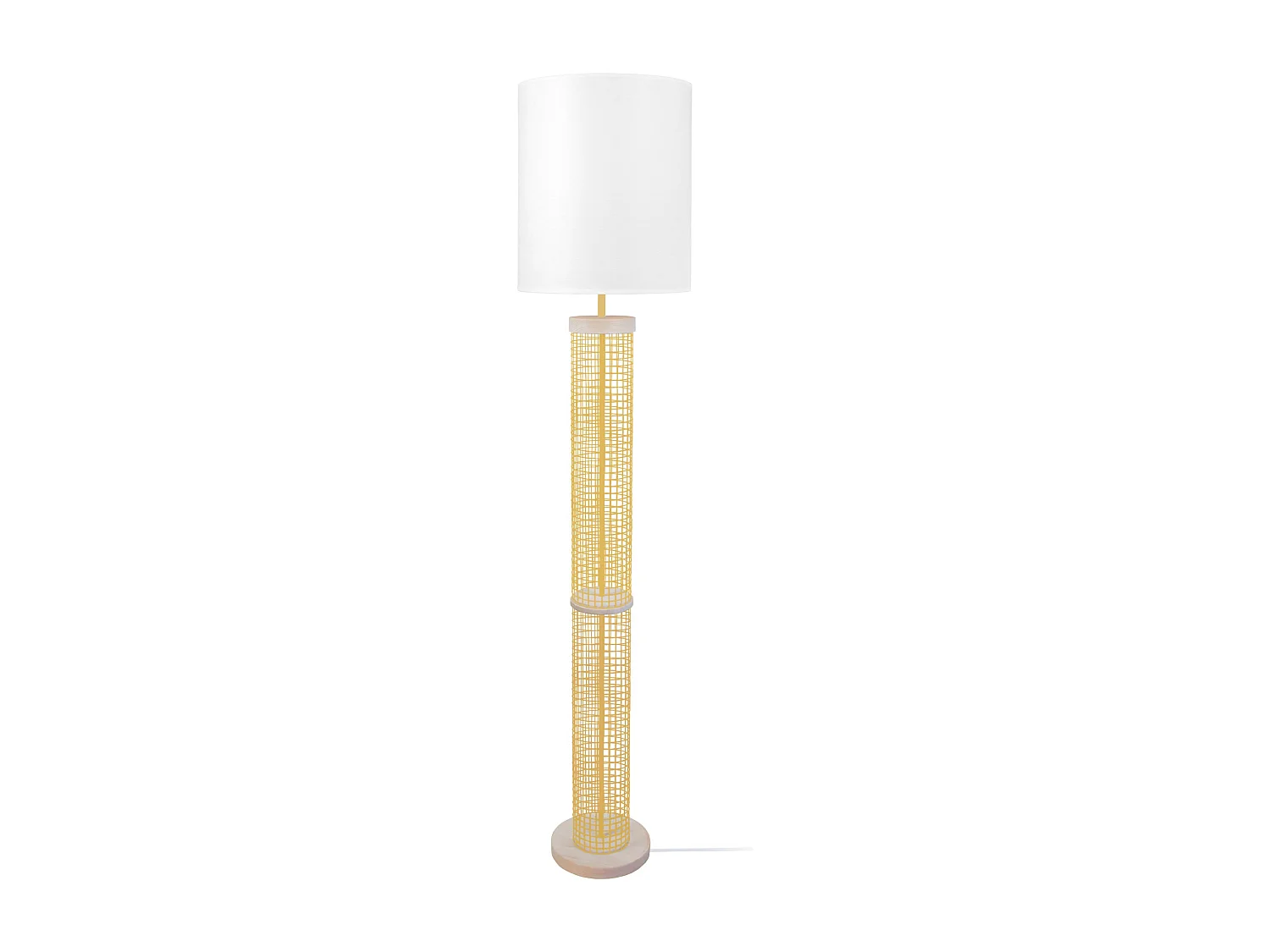 Lampadaire colonne bois  naturel,jaune 160 cm.