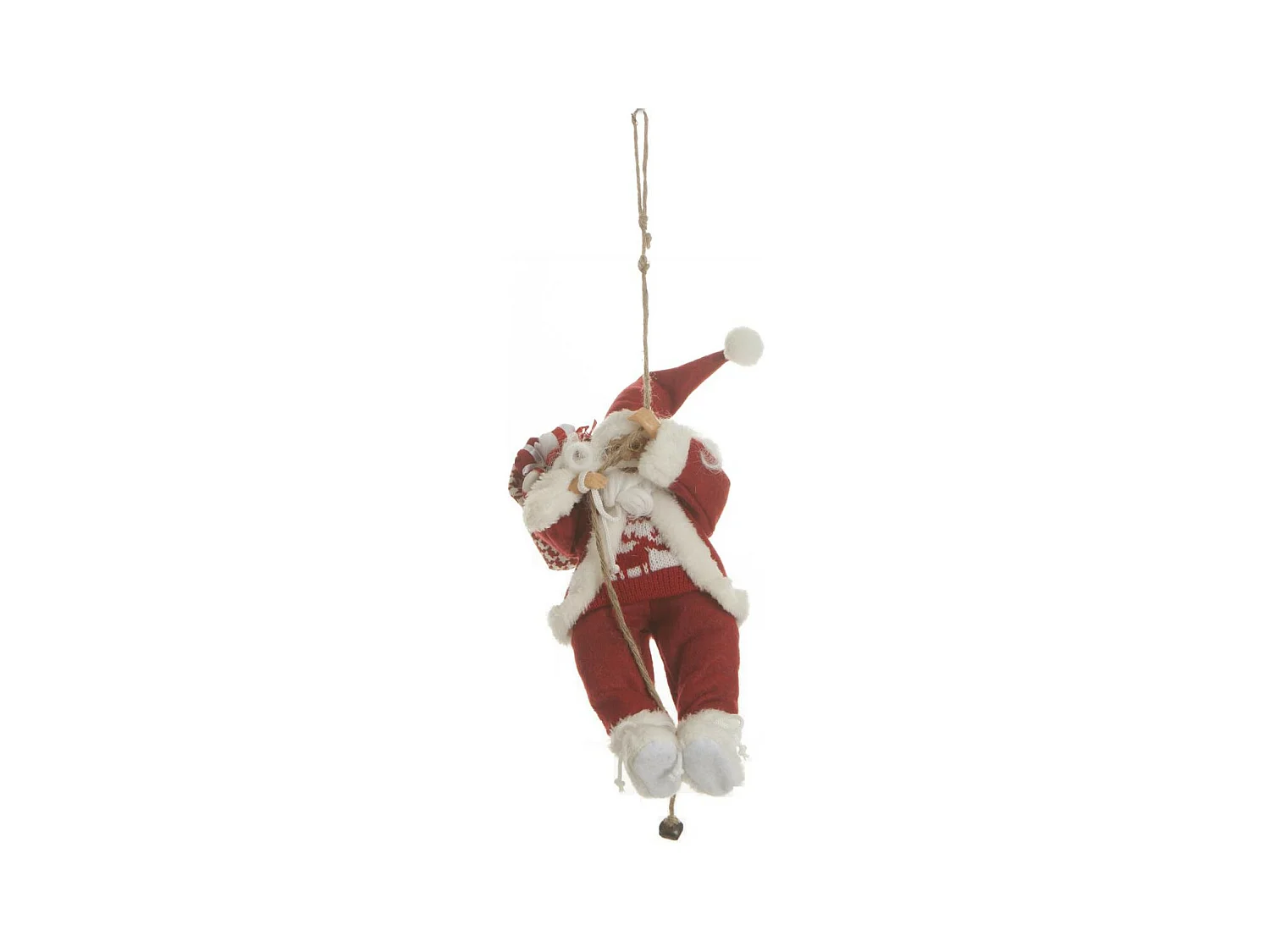 Père Noël Déco "Corde" 30cm Rouge & Blanc