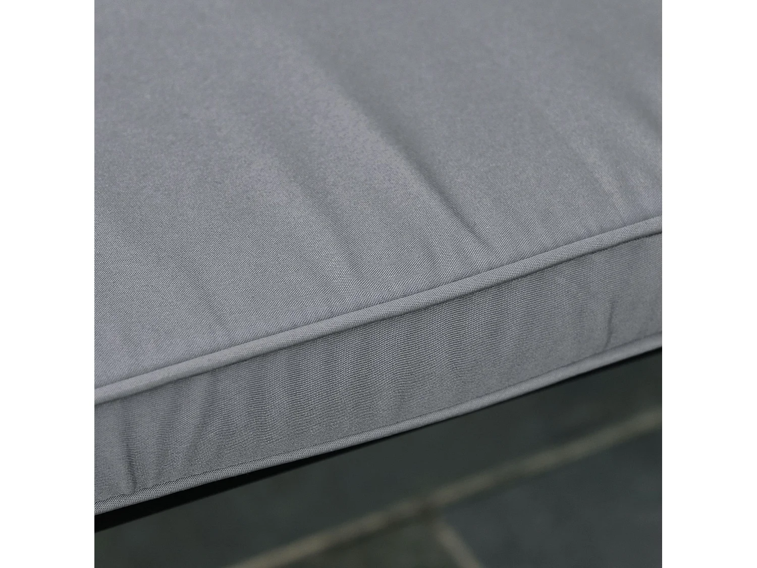 Coussins de banc de jardin déhoussables - coussins balancelle - lot de 2 - dim. 120L x 50l cm - rembourrage 5 cm - cordons d'attache - polyester gris
