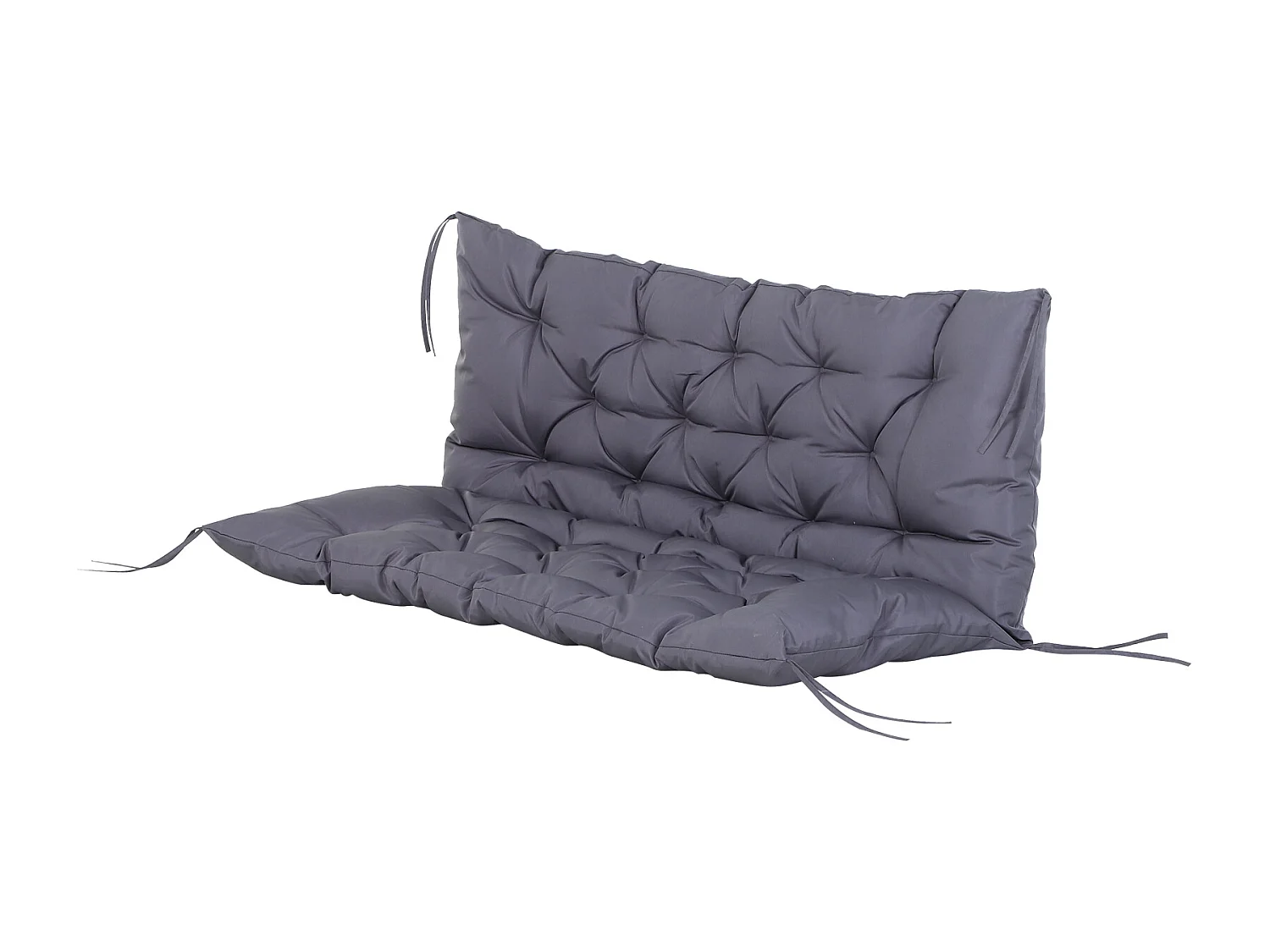 Coussin matelas assise dossier pour banc de jardin balancelle canapé 2 places grand confort 132 x 110 x 10 cm gris
