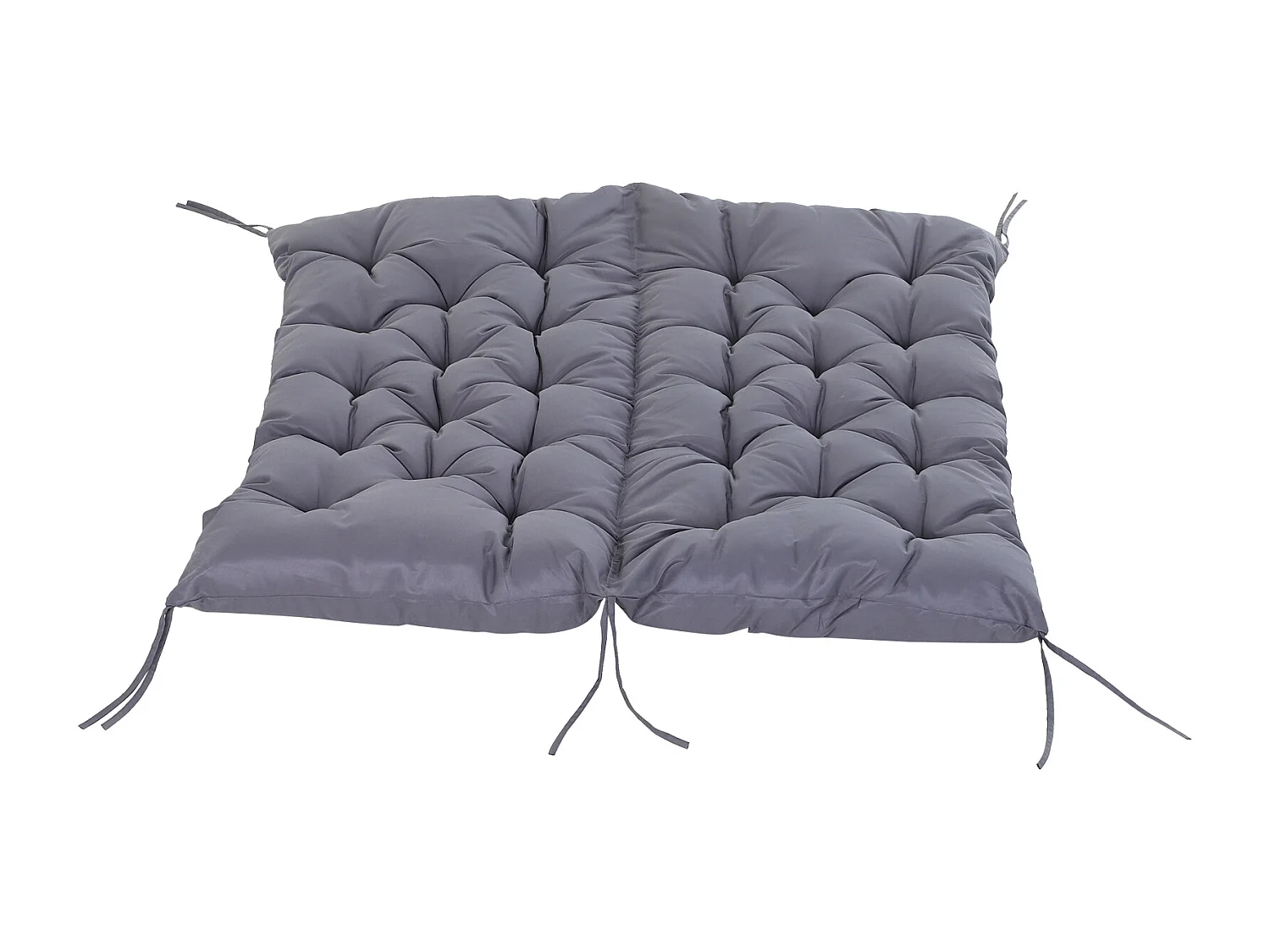Coussin matelas assise dossier pour banc de jardin balancelle canapé 2 places grand confort 132 x 110 x 10 cm gris