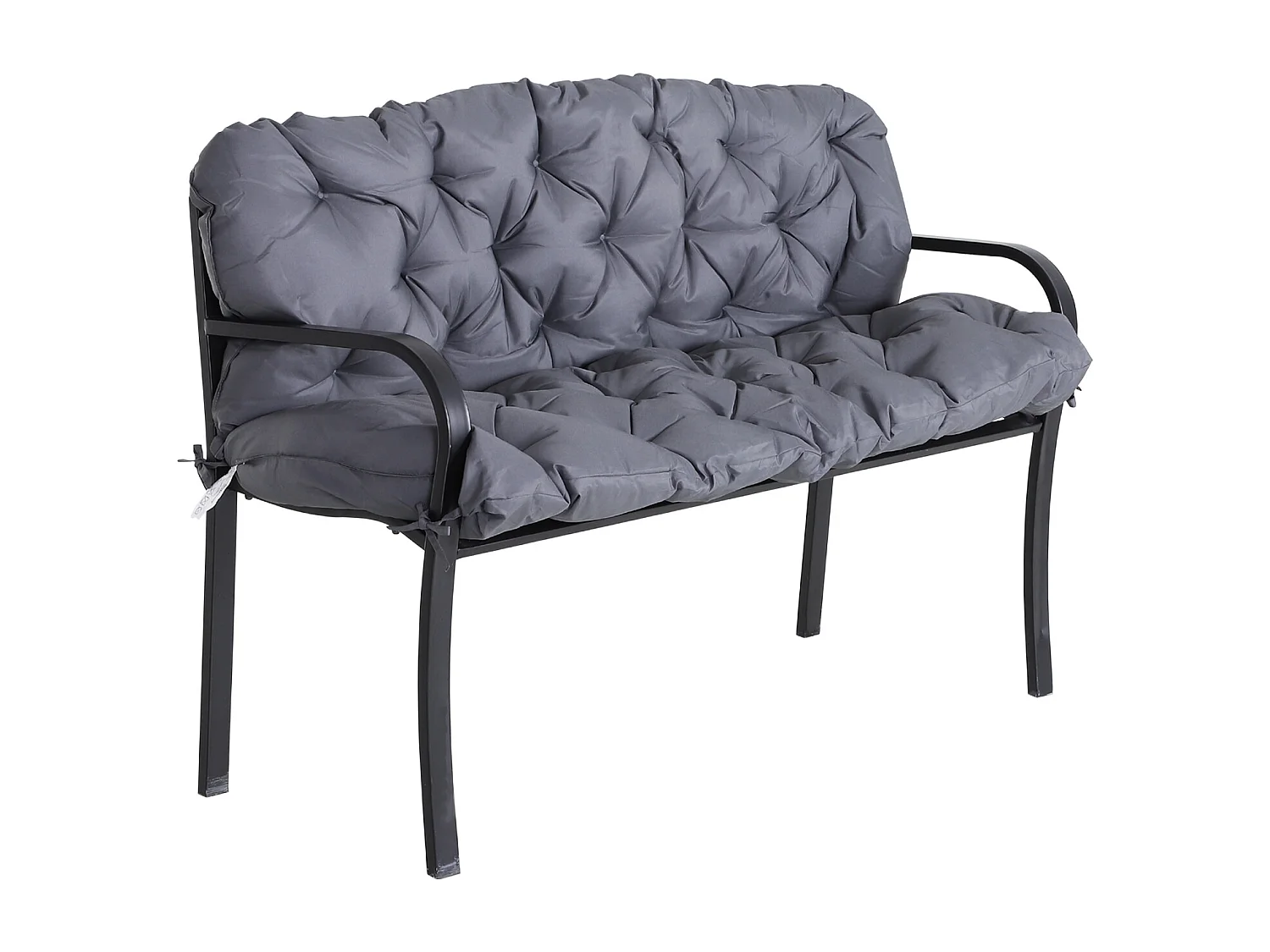 Coussin matelas assise dossier pour banc de jardin balancelle canapé 3 places grand confort 150 x 98 x 8 cm gris