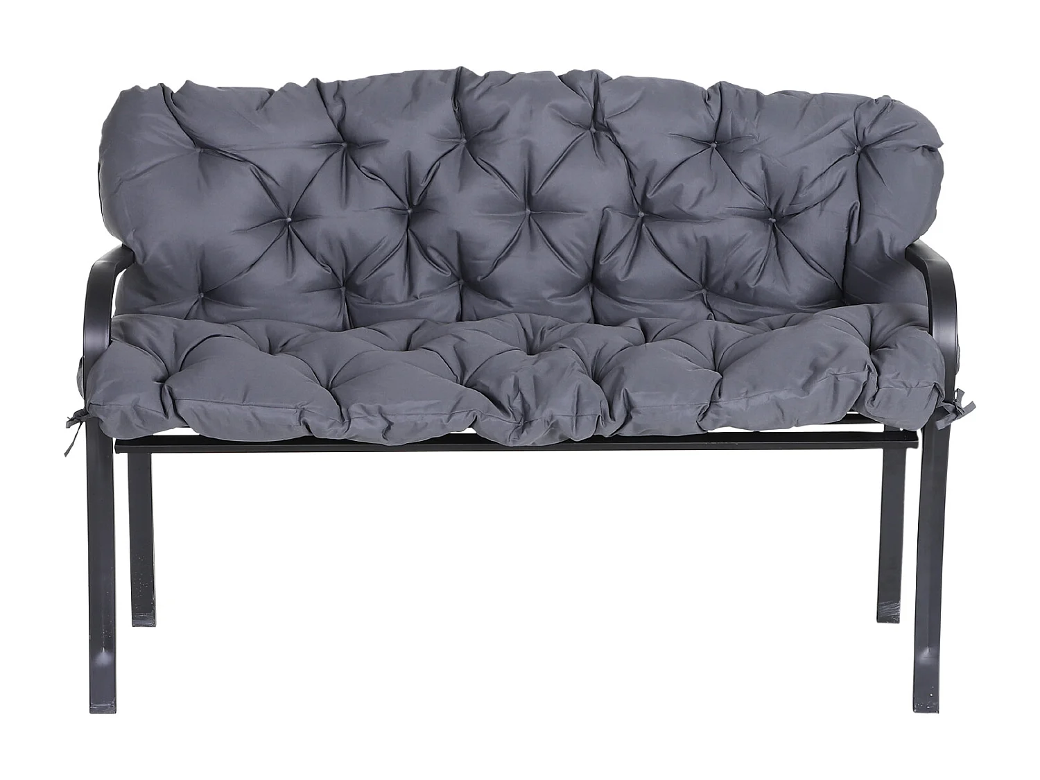 Coussin matelas assise dossier pour banc de jardin balancelle canapé 3 places grand confort 150 x 98 x 8 cm gris