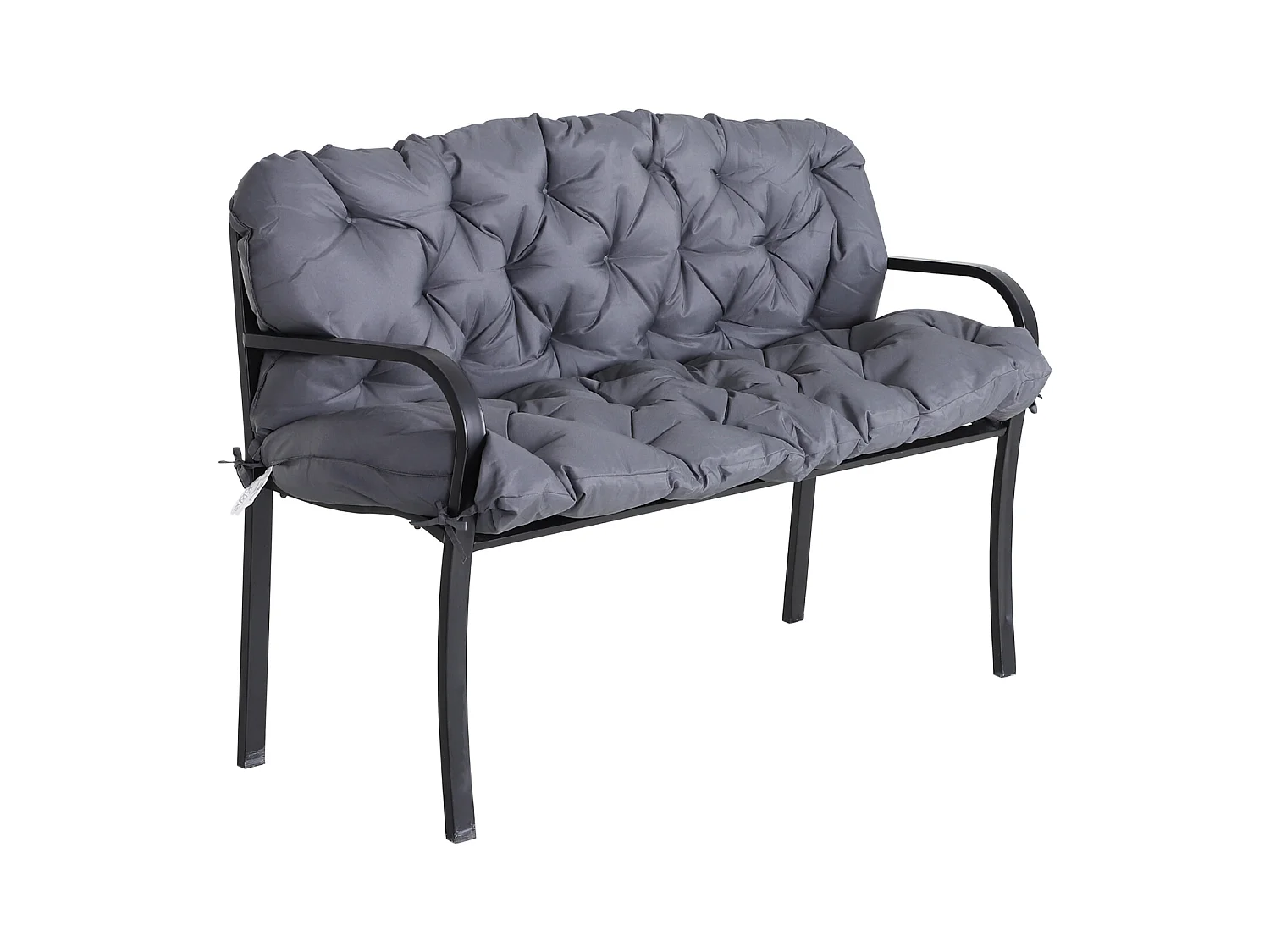 Coussin matelas assise dossier pour banc de jardin balancelle canapé 3 places grand confort 150 x 98 x 8 cm gris