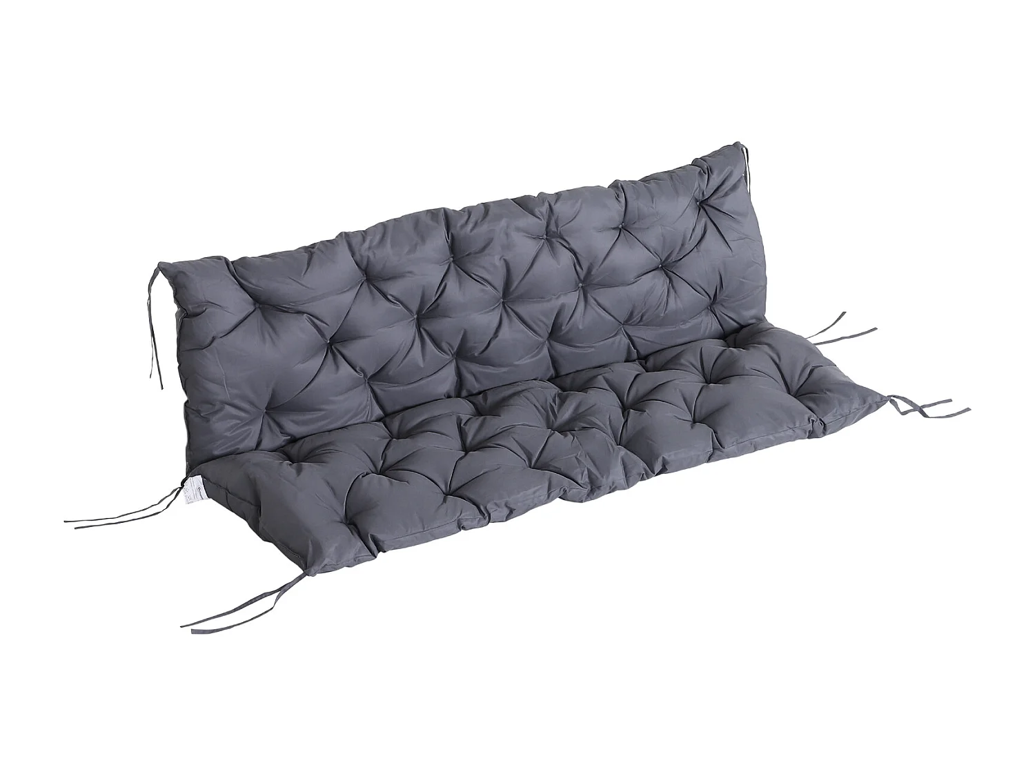 Coussin matelas assise dossier pour banc de jardin balancelle canapé 3 places grand confort 150 x 98 x 8 cm gris