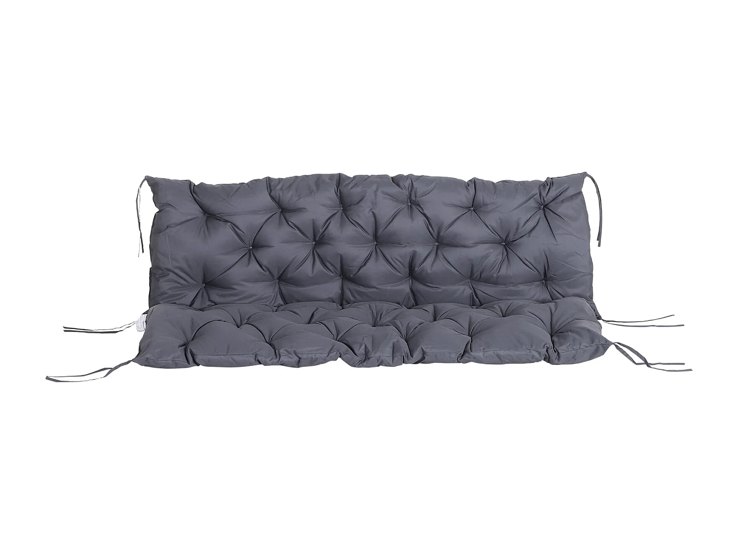 Coussin matelas assise dossier pour banc de jardin balancelle canapé 3 places grand confort 150 x 98 x 8 cm gris