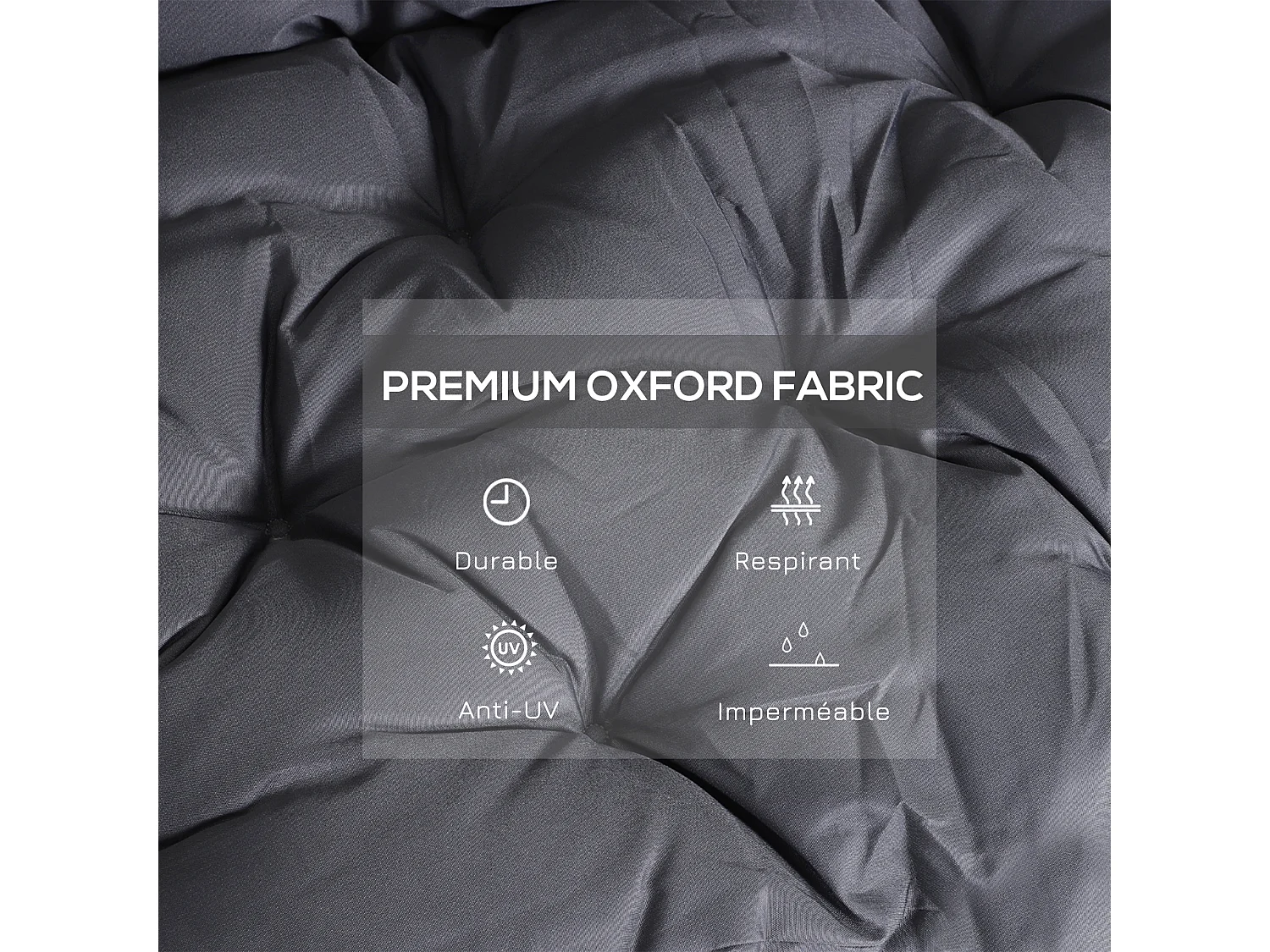 Coussin matelas assise dossier pour banc de jardin balancelle canapé grand confort 100 x 98 x 8 cm gris