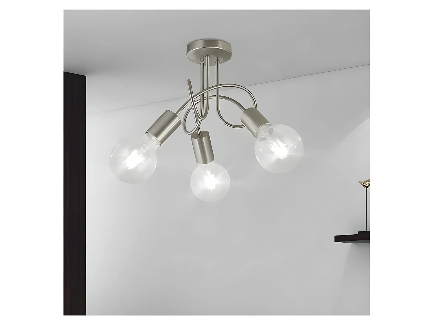 Semiplafon nickel pour lampes décoratives TENOR 3L. ALEMAR