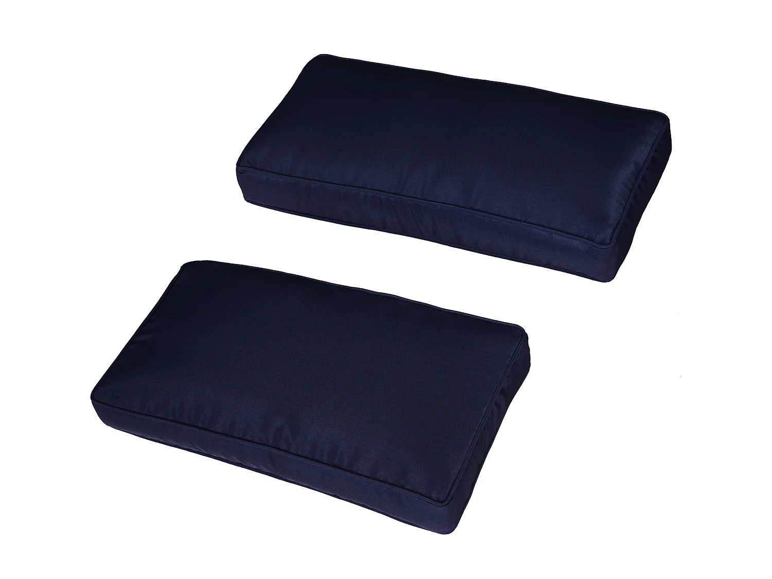 Lot de 14 housses de rechange coussins salon de jardin - 6 housses coussin d'assise, 8 housses coussin dossier - housses zippées polyester déperlant bleu