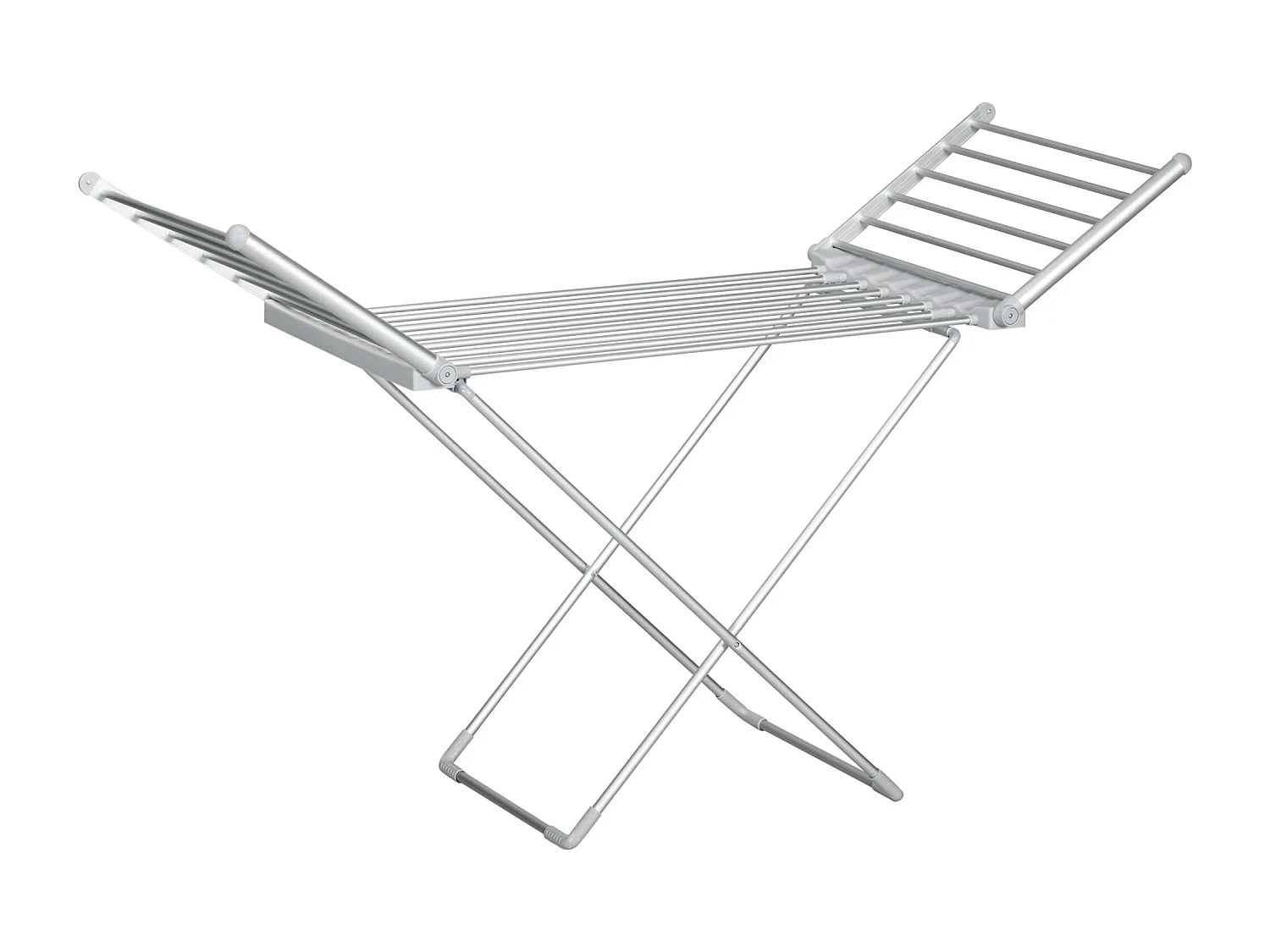 Séchoir étendoir à linge électrique chauffant pliable 2 ailes repliables 230W 45-55°C aluminium