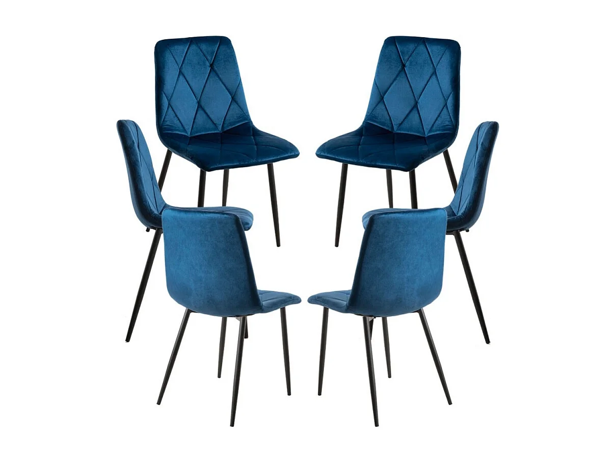 Packs Sillas Comedor - Pack 6 Sillas Lyke Terciopelo - Azul