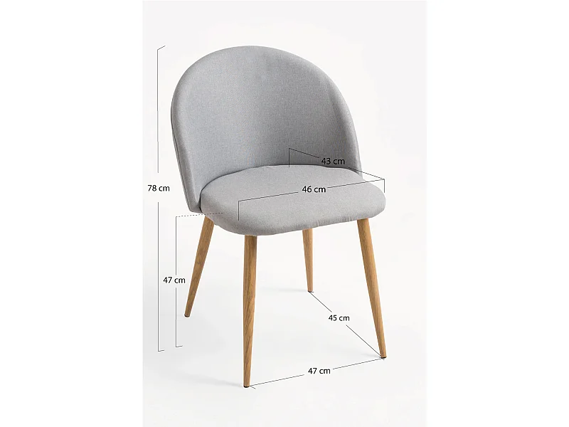 Packs Sillas Comedor - Pack 2 Sillas Vint Tela - Gris claro
