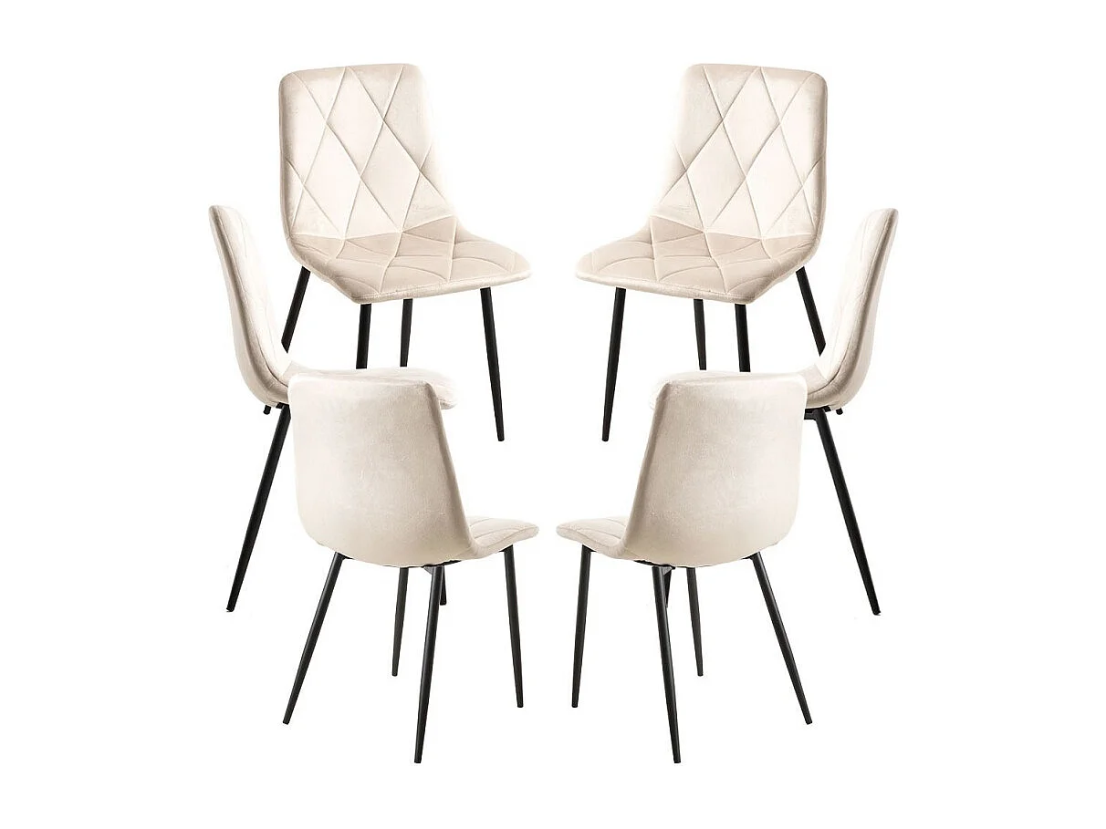 Packs Sillas Comedor - Pack 6 Sillas Lyke Terciopelo - Beige