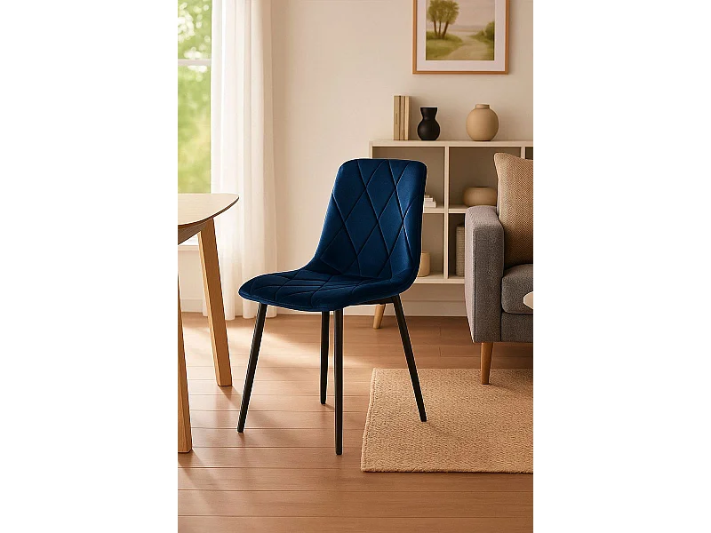 Sillas Comedor - Silla Lyke Terciopelo - Azul