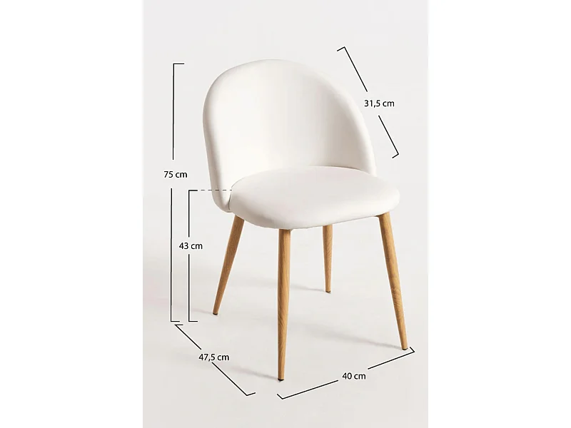 Packs Sillas Comedor - Pack 2 Sillas Vint Polipiel - Blanco