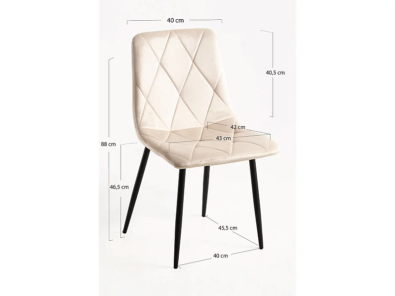 Packs Sillas Comedor - Pack 4 Sillas Lyke Terciopelo - Beige