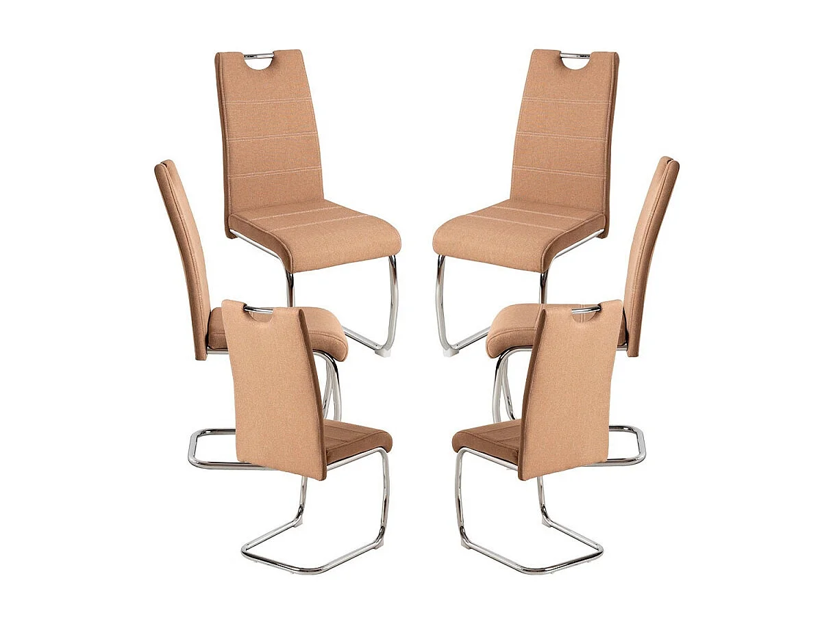 Packs Sillas Comedor - Pack 6 Sillas Hallen Tela - Marrón Claro