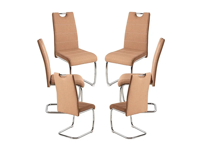 Packs Sillas Comedor - Pack 6 Sillas Hallen Tela - Marrón Claro