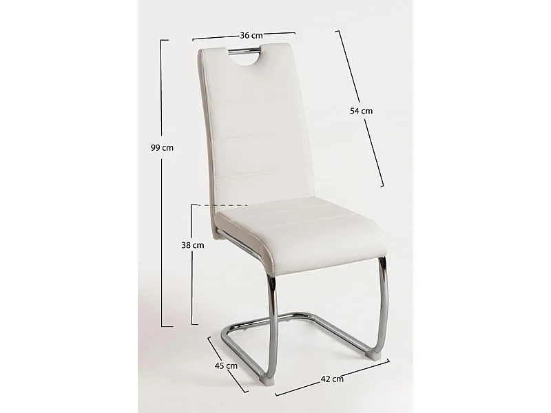 Packs Sillas Comedor - Pack 4 Sillas Hallen Polipiel - Blanco