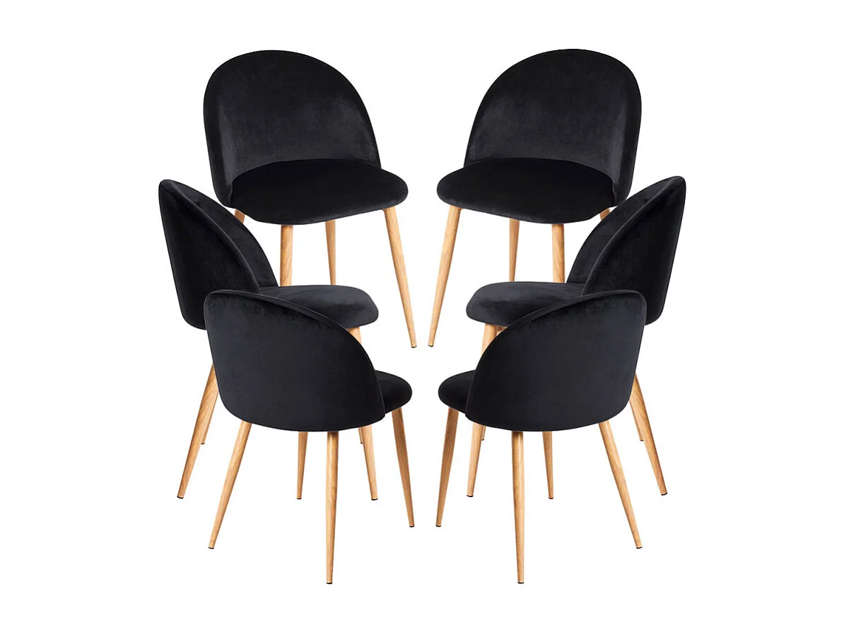 Packs Sillas Comedor - Pack 6 Sillas Vint Terciopelo - Negro
