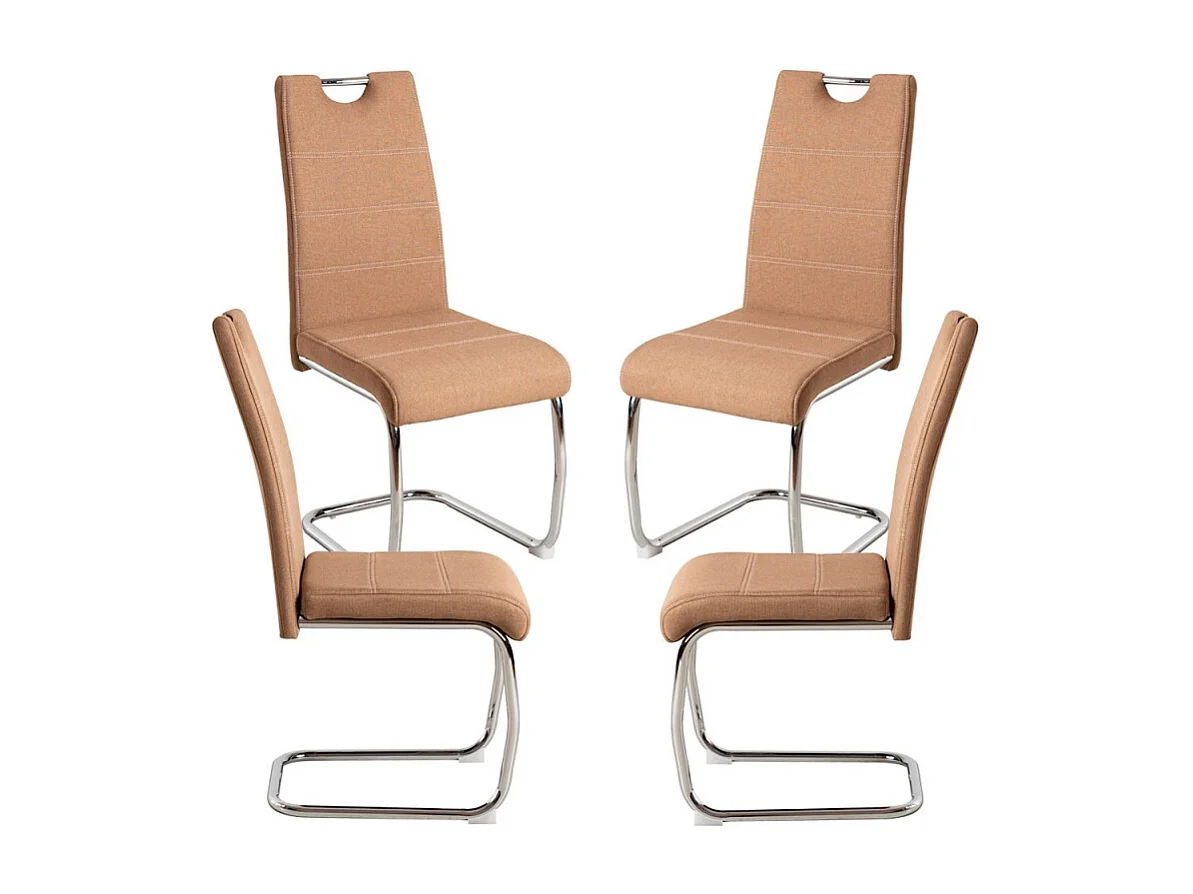 Packs Sillas Comedor - Pack 4 Sillas Hallen Tela - Marrón Claro