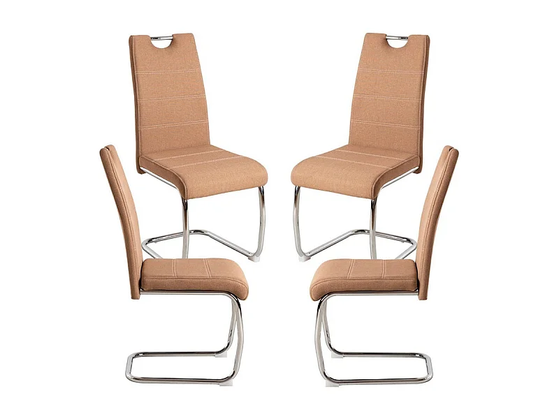 Packs Sillas Comedor - Pack 4 Sillas Hallen Tela - Marrón Claro