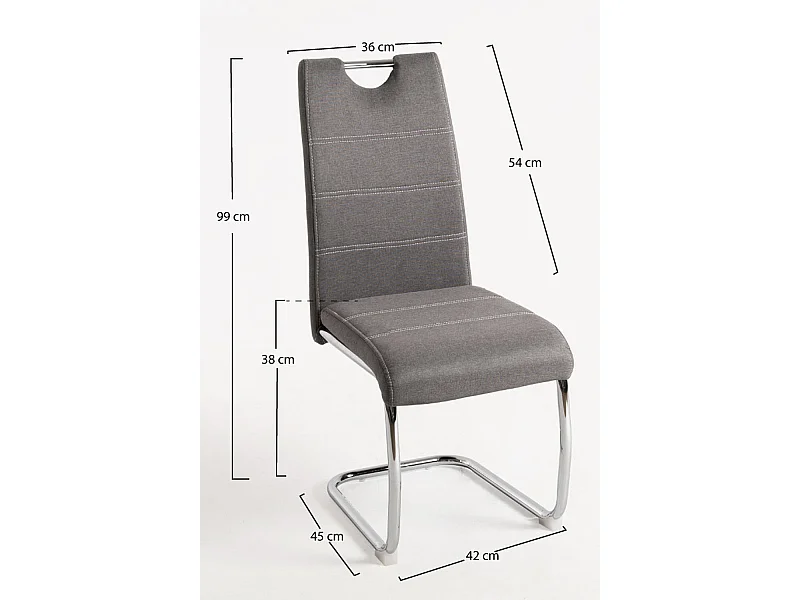 Packs Sillas Comedor - Pack 2 Sillas Hallen Tela - Gris