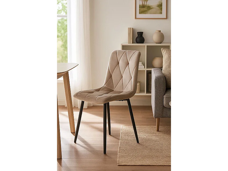 Sillas Comedor - Silla Lyke Terciopelo - Beige