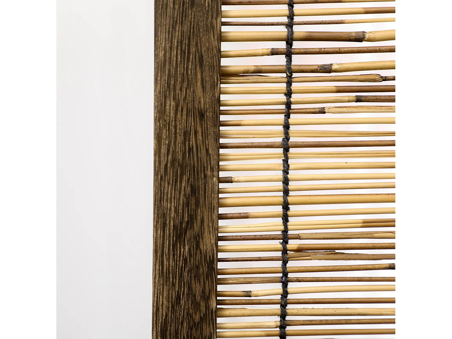 Paravent intérieur 4 panneaux pliables séparateur de pièce bois de paulownia roseau