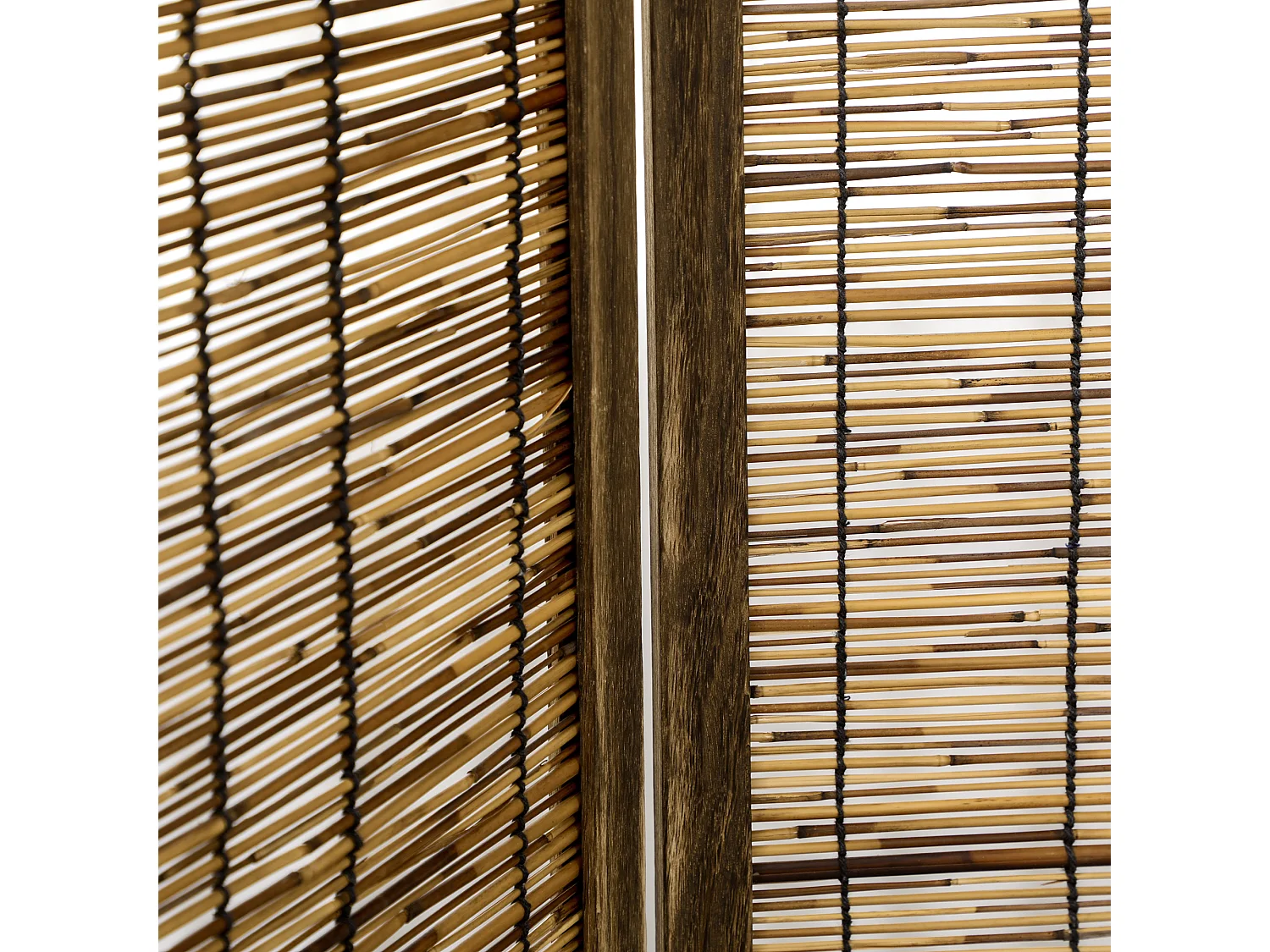 Paravent intérieur 4 panneaux pliables séparateur de pièce bois de paulownia roseau