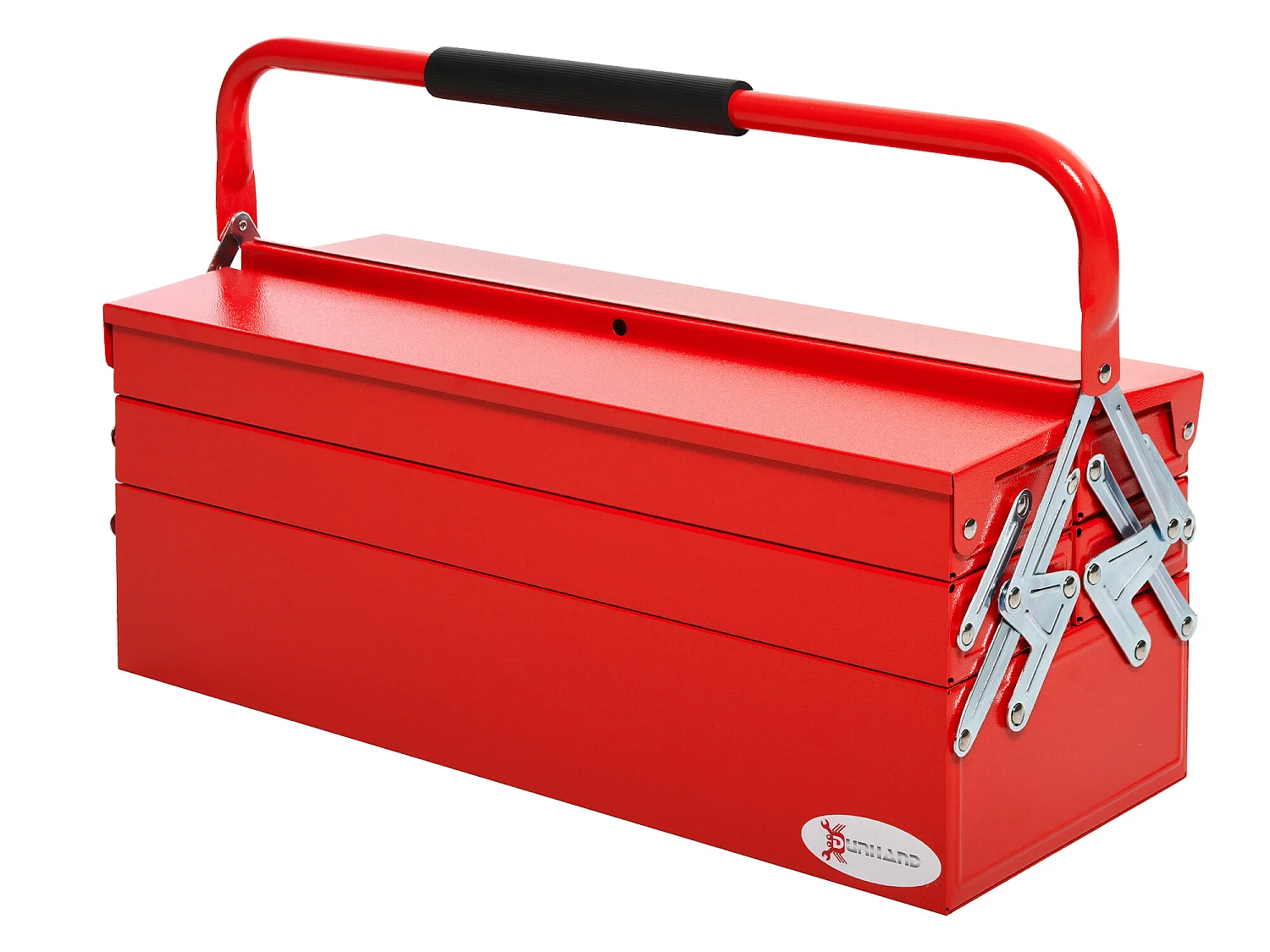 HOMCOM Boite à outils métallique - coffret à outils - caisse à outils 3 niveaux 5 plateaux rétractables - tôle acier rouge