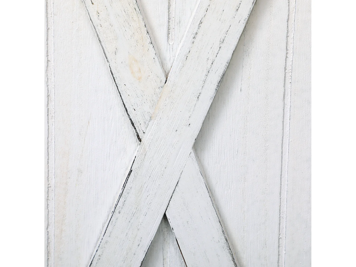 Paravent intérieur 3 panneaux style campagnard chic - séparateur de pièce avec croisillons - blanc effet vieilli