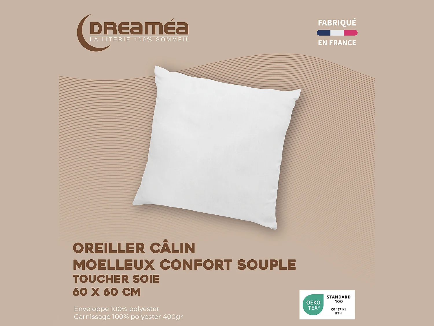 Pack Couette toucher soie 220 x 240 cm + 2 oreillers 60 x 60 cm - Blanc - BIESYA
