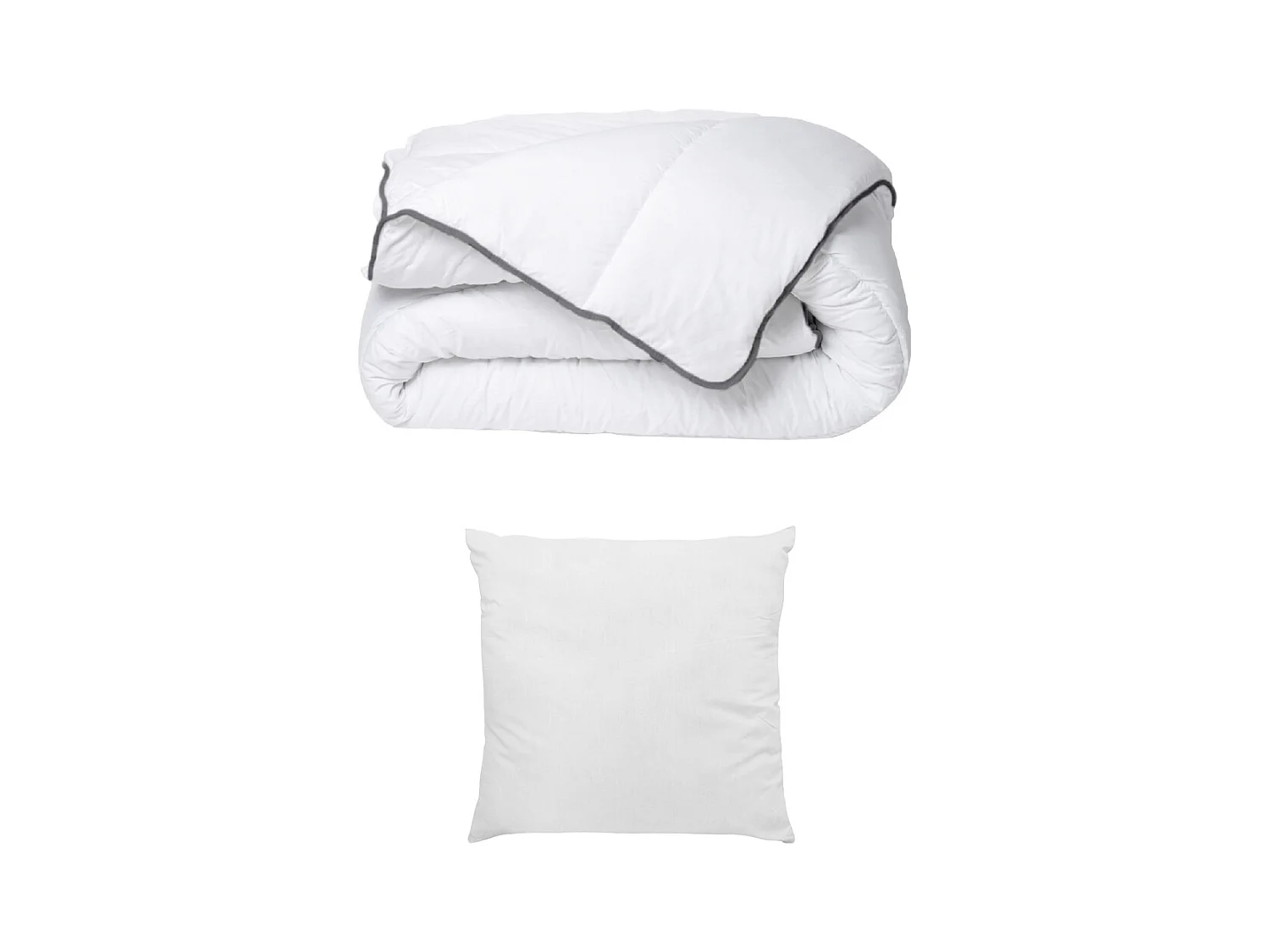 Pack Couette toucher soie 140 x 200 cm + 1 oreiller 60 x 60 cm - Blanc - BIESYA