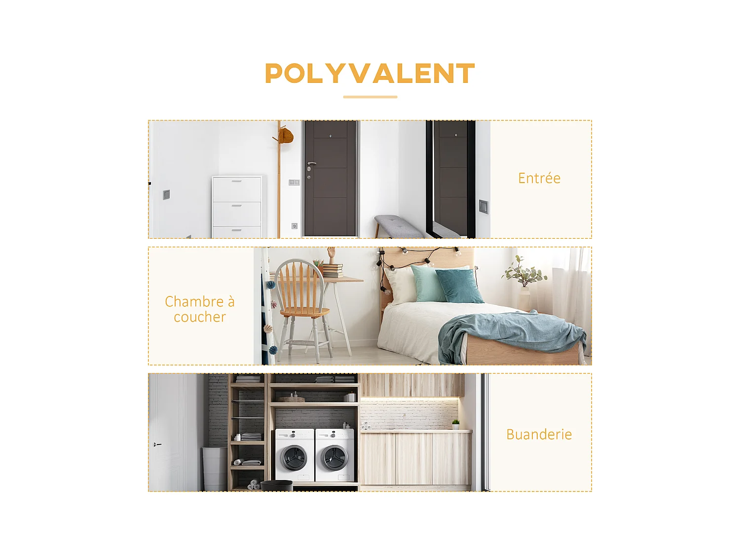 Vestiaire d'entrée - penderie, 5 étagères - dim. 101L x 39l x 160H cm - acier blanc panneaux aspect bois clair