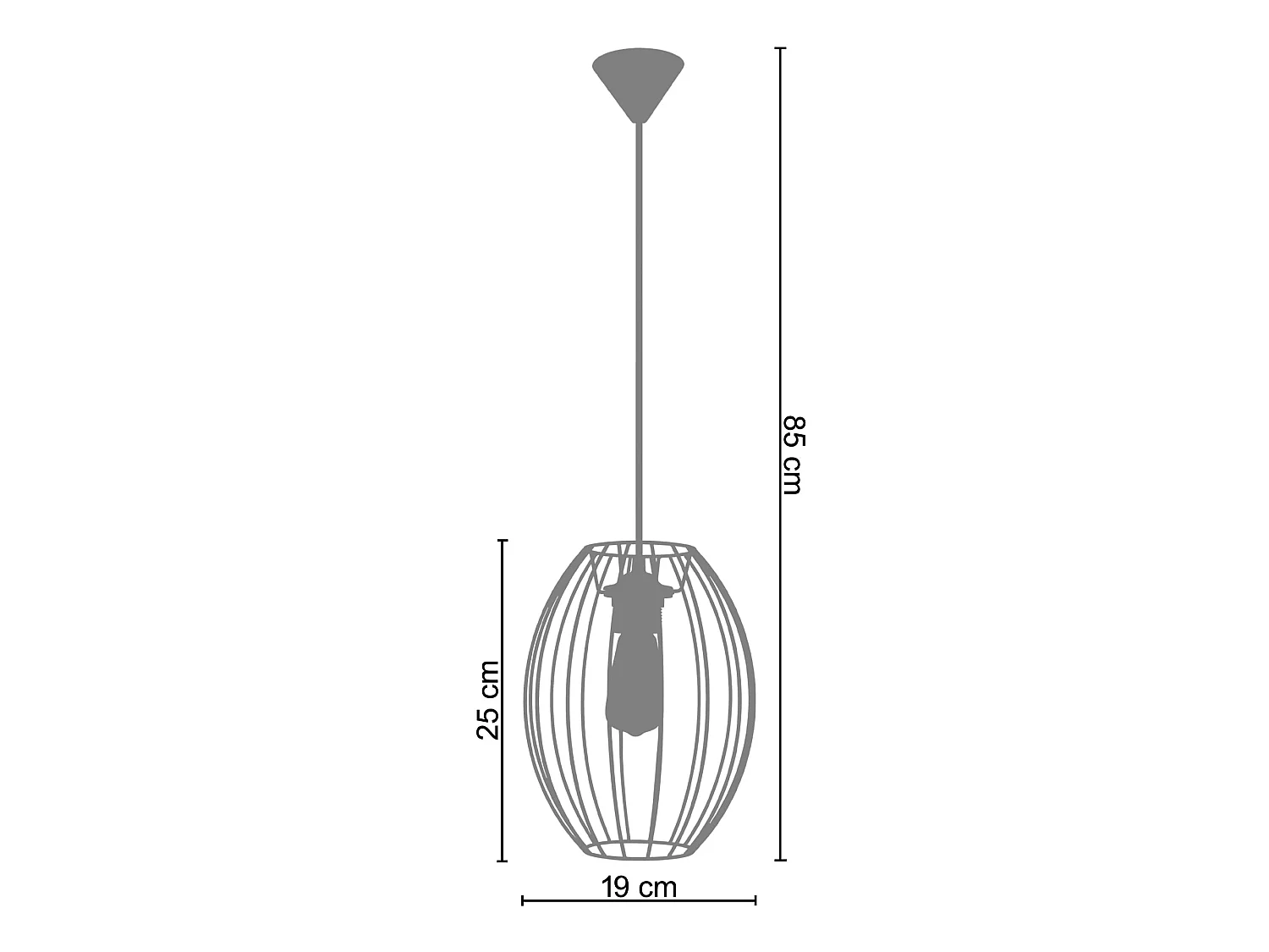 Suspension TOSEL ,métal,Cuivre ,H 85xD19xP19cm