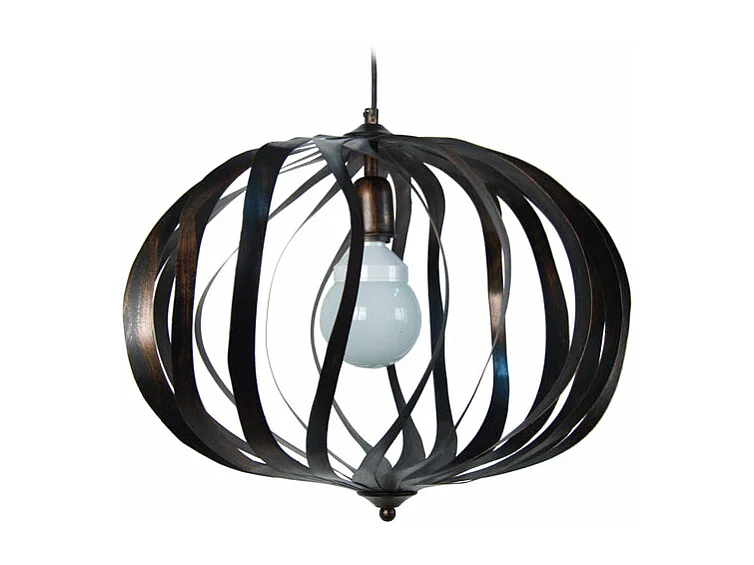 Suspensão TOSEL  OVALIA cerâmica cônico taupe D18 x  H77  cm
