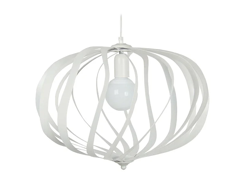 Suspension globe métal  blanc 105 cm.