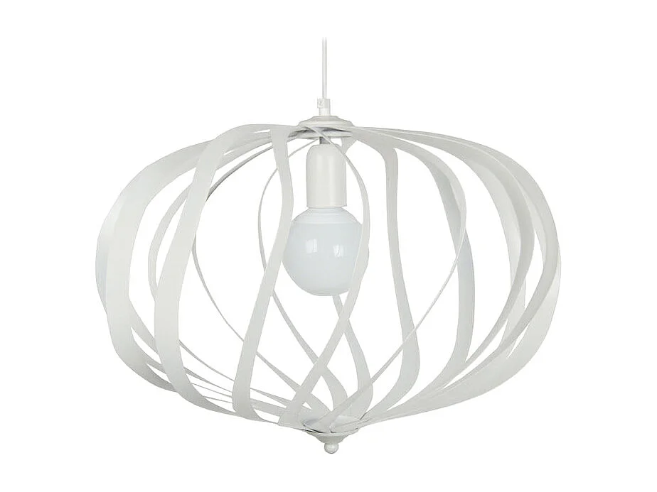 Suspension globe métal  blanc 105 cm.