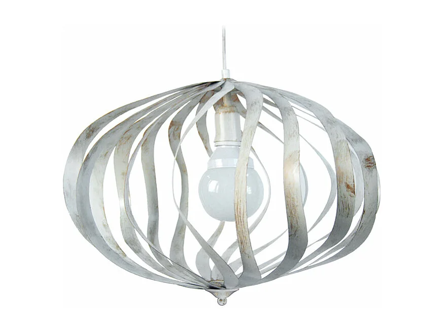 Suspensão TOSEL  OVALIA cerâmica cônico branco D18 x  H77  cm