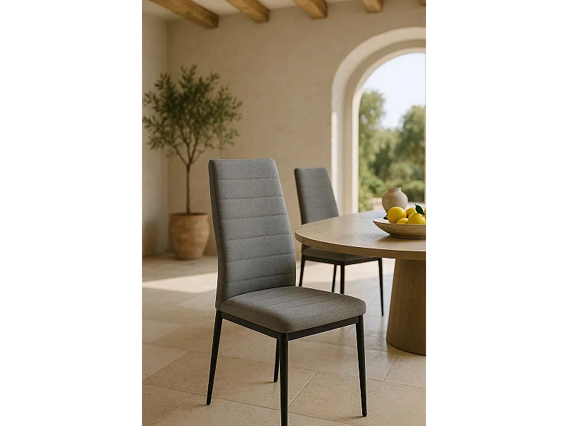 Packs Sillas Comedor - Pack 4 Sillas Lauter Tela - Gris oscuro