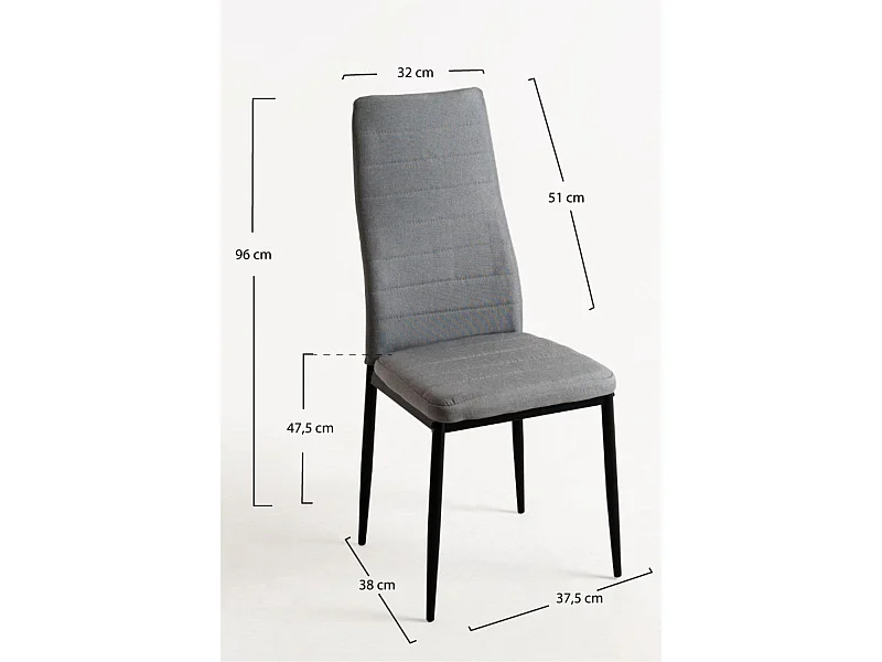 Packs Sillas Comedor - Pack 4 Sillas Lauter Tela - Gris oscuro