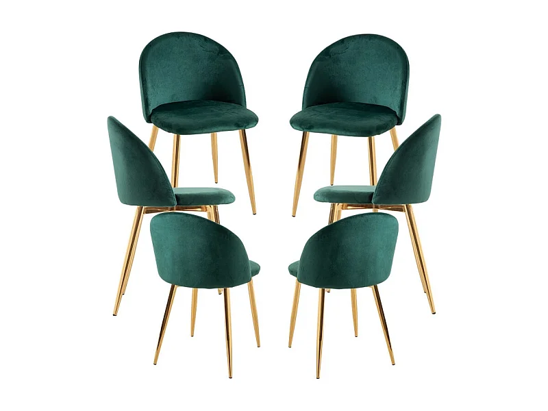 Packs Sillas Comedor - Pack 6 Sillas Vint Terciopelo Golden - Verde