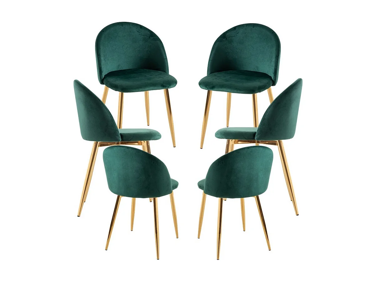 Packs Sillas Comedor - Pack 6 Sillas Vint Terciopelo Golden - Verde