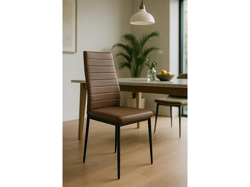 Packs Sillas Comedor - Pack 4 Sillas Lauter Polipiel - Marrón