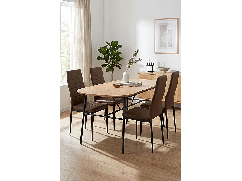Packs Sillas Comedor - Pack 4 Sillas Lauter Polipiel - Marrón