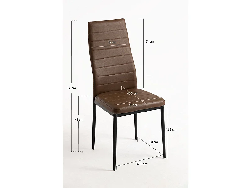 Packs Sillas Comedor - Pack 4 Sillas Lauter Polipiel - Marrón