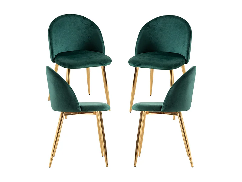 Packs Sillas Comedor - Pack 4 Sillas Vint Terciopelo Golden - Verde